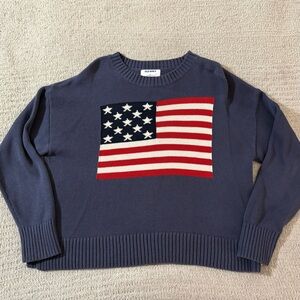 Old Navy Blue and Red Crew Neck Sweater